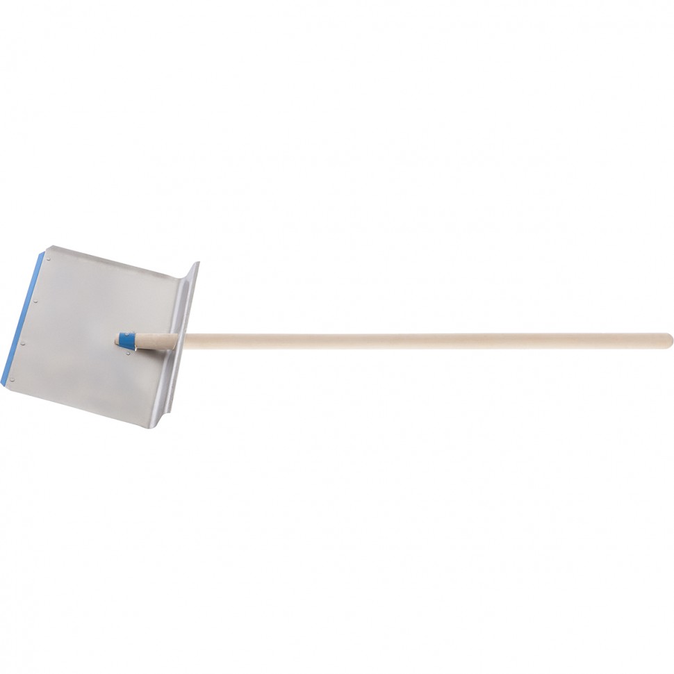 Фото Лопата для уборки снега алюминиевая, 500х400х1420, деревянный черенок, Россия Сибртех