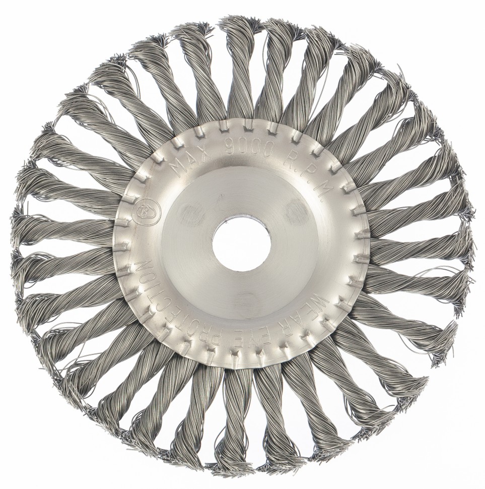 Фото Щетка для УШМ 175 мм, посадка 22,2 мм, плоская, крученая проволока 0,5 мм Matrix