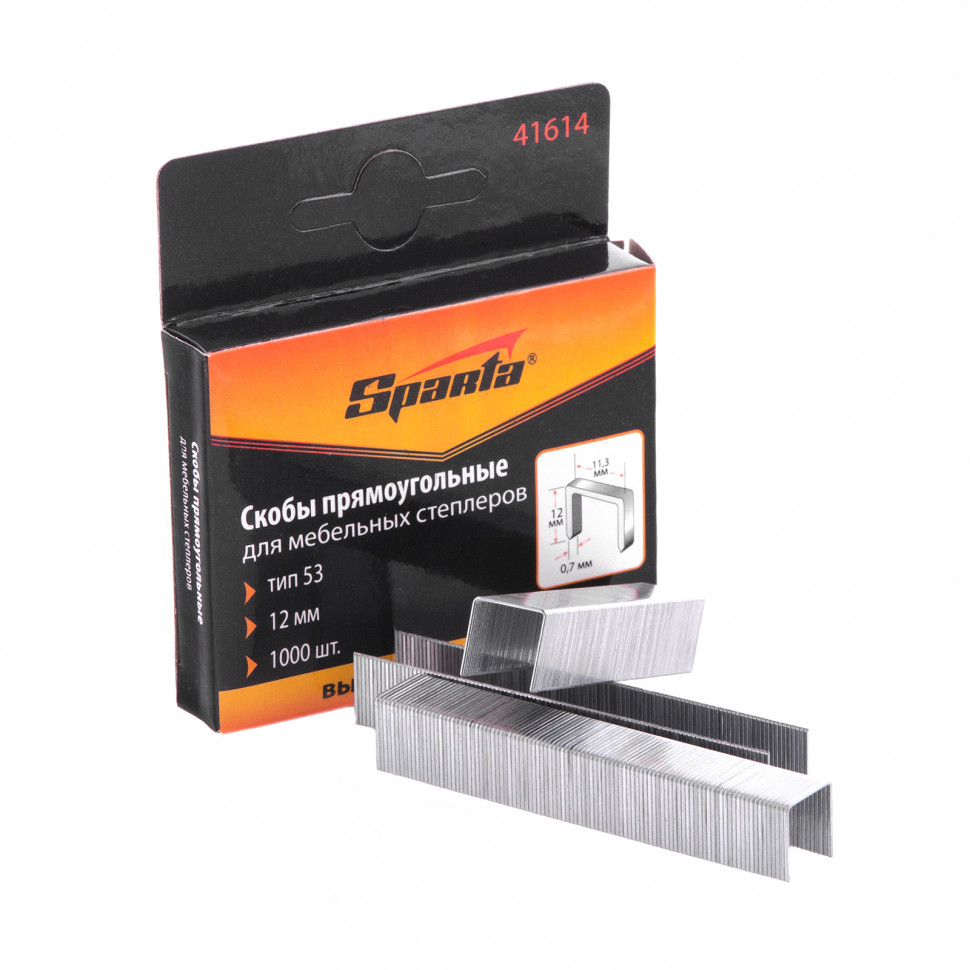 Фото Скобы, 12 мм, для мебельного степлера, тип 53, 1000 шт, Sparta
