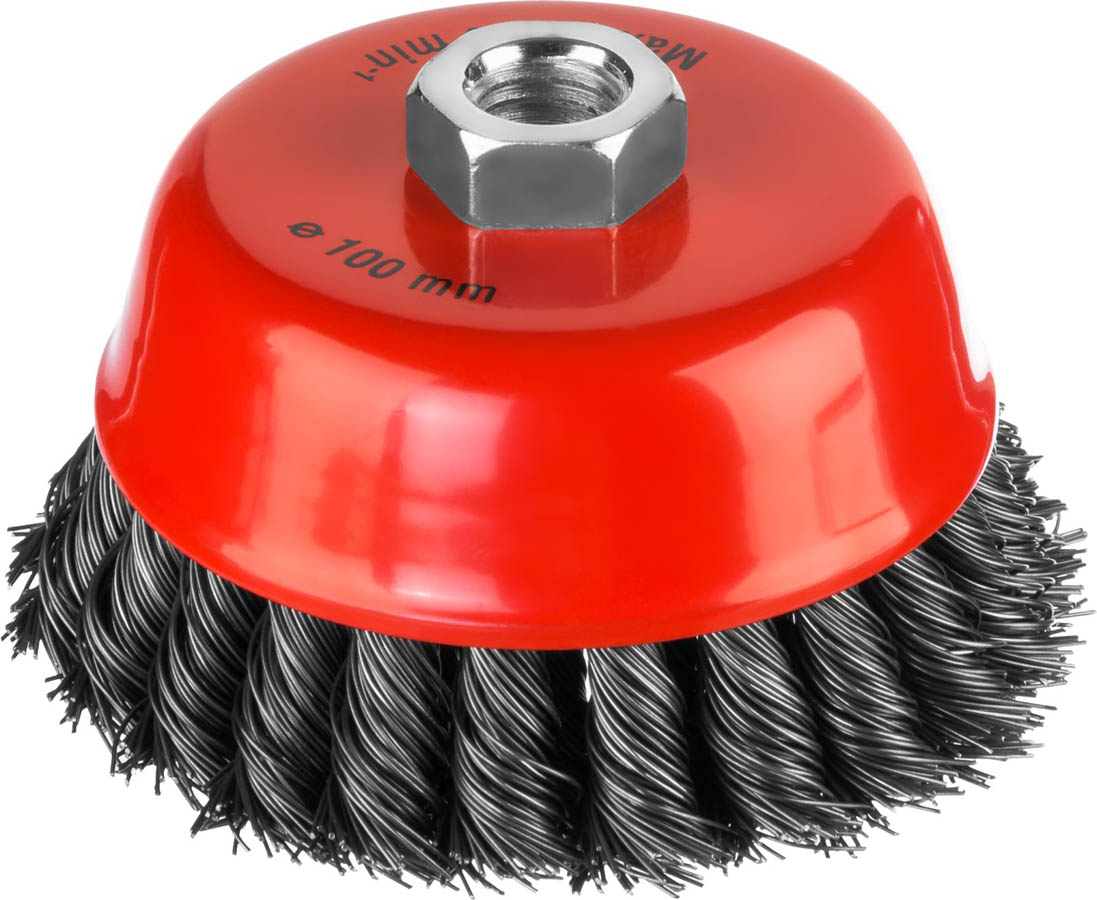 Щетка-крацовка чашечная для УШМ MIRAX 35104-100-2 d 100 мм
