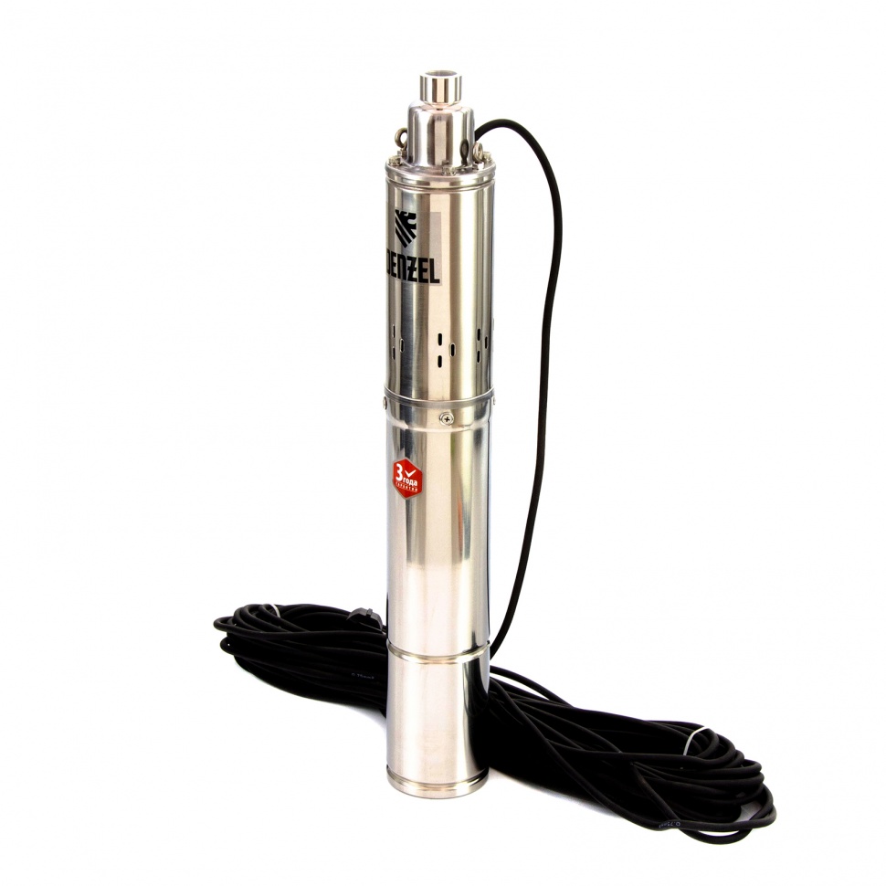 Скважинный насос DWS-4-150, винтовой, d 4 , 1300 Вт, 2000 л/ч, напор 150 м Denzel