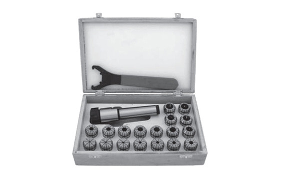 Фото Патрон Цанговый с хвостовиком КМ3 (М12х1.75) с набором цанг ER40 из 7шт (6-25мм)