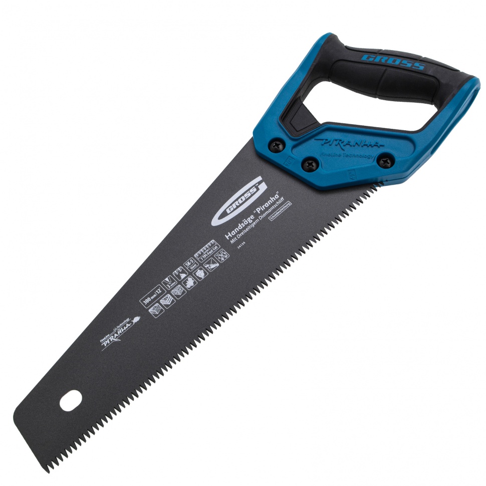 Фото Ножовка по дереву "PIRANHA", 300 мм, 7 TPI, 3D-зуб, тефлоновое покрытие полотна, двухкомпонентная рукоятка Gross