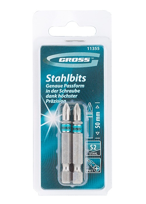 Фото Набор бит РН1 х 50, сталь S2, 2 шт. Gross