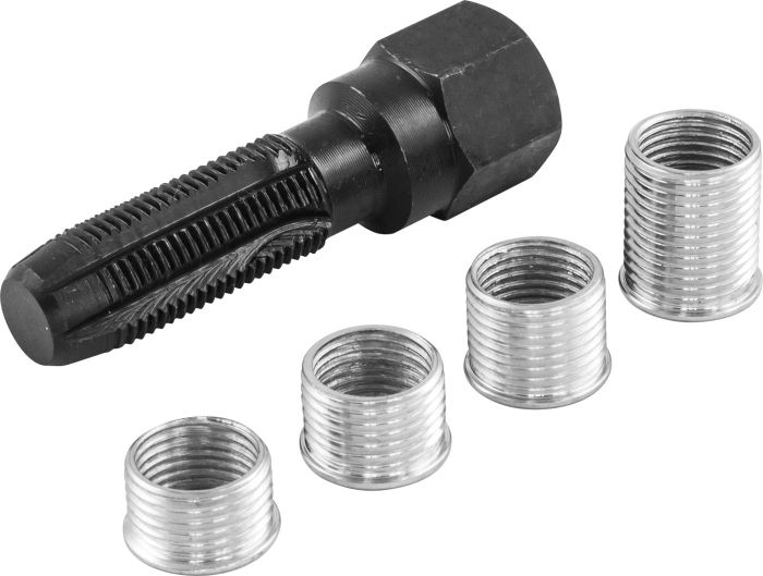 Набор для восстановления резьбы свечного отверстия М14, 5 предметов, THORVIK