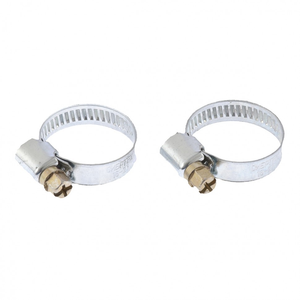 Фото Хомуты мет., крепление 16-27 мм, 2 шт, ширина 9 мм Сибртех