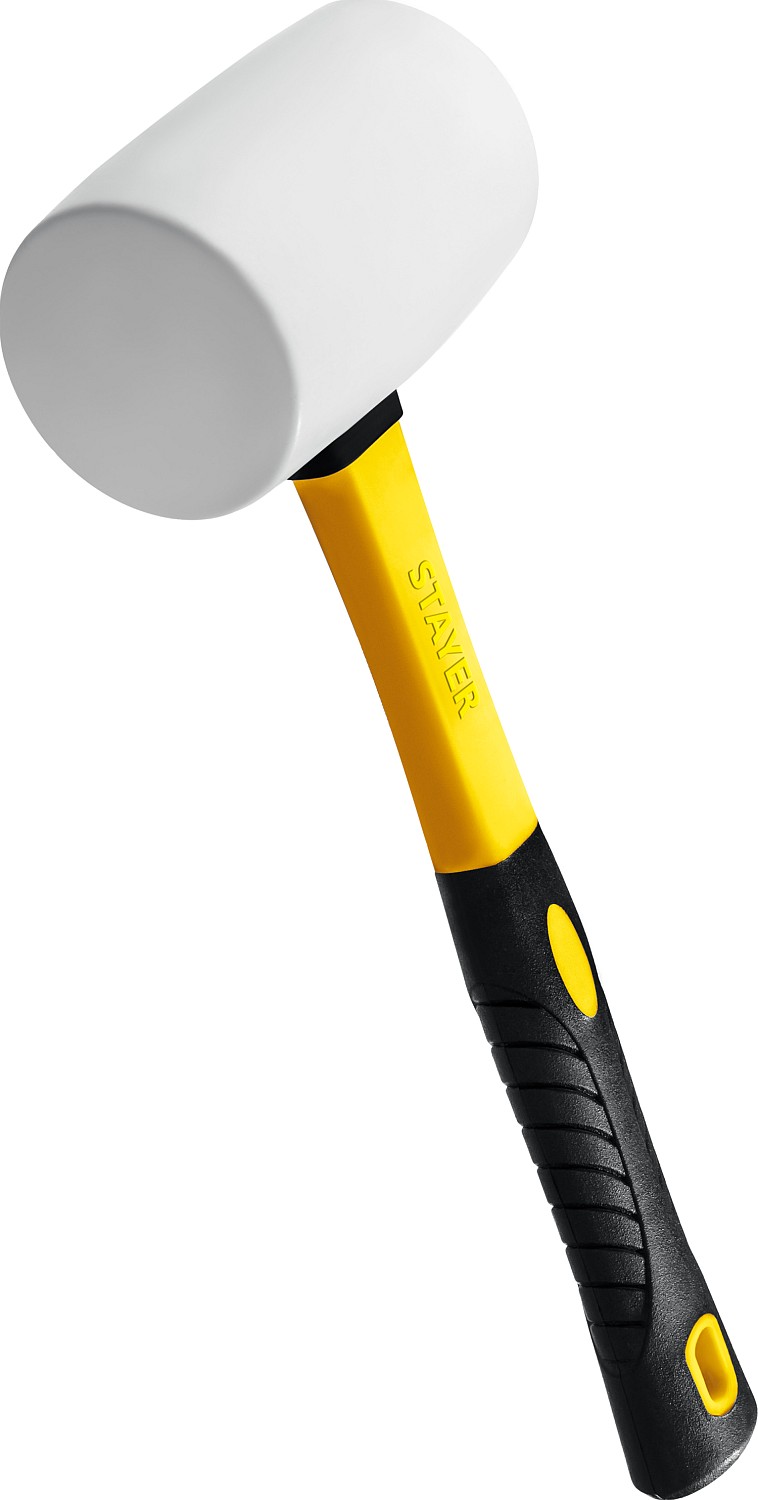 Фото STAYER 680 г, Киянка резиновая белая с фиберглассовой ручкой 20533-680 Professional