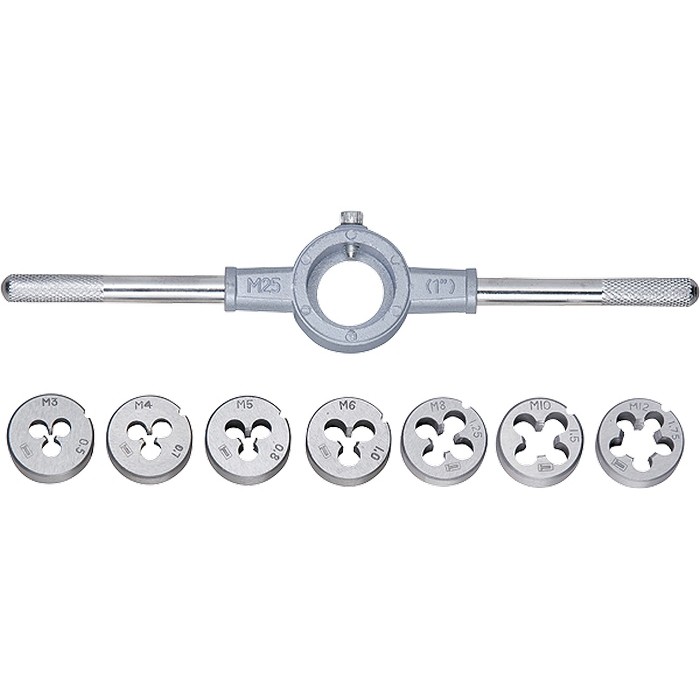 Фото Набор плашек М3-М12, 8 предметов Сибртех