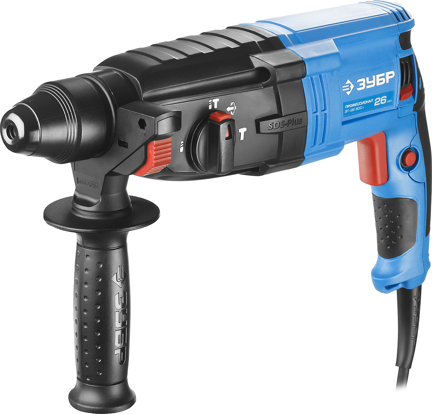 Фото ЗУБР 800 Вт, 0-1200 об/мин, 0-4800 уд/мин, кейс, перфоратор горизонтальный ЗП-26-800 К Профессионал
