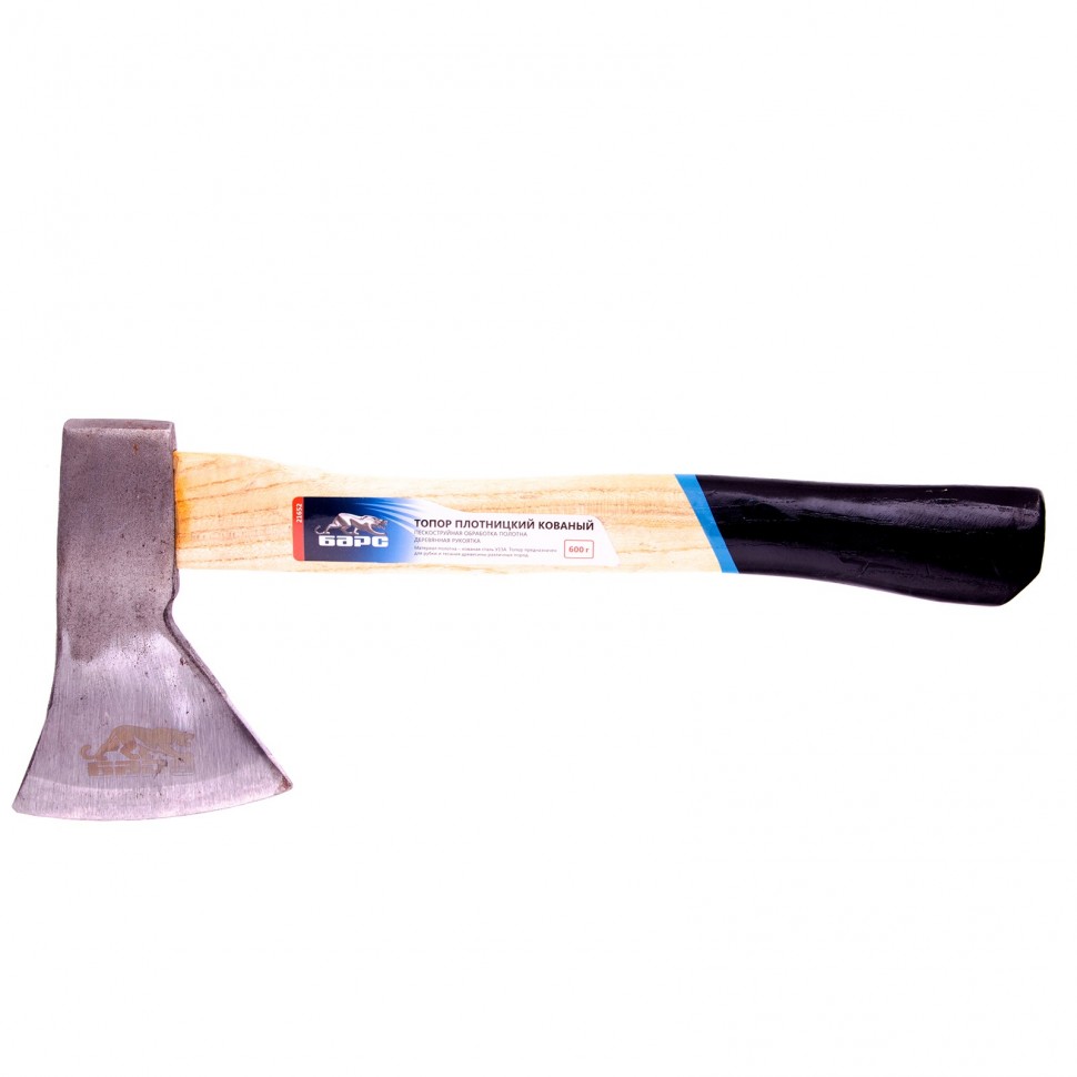 Фото Топор плотницкий, кованый, деревянная рукоятка, 600 г, пескоструйное покрытие полотна Барс