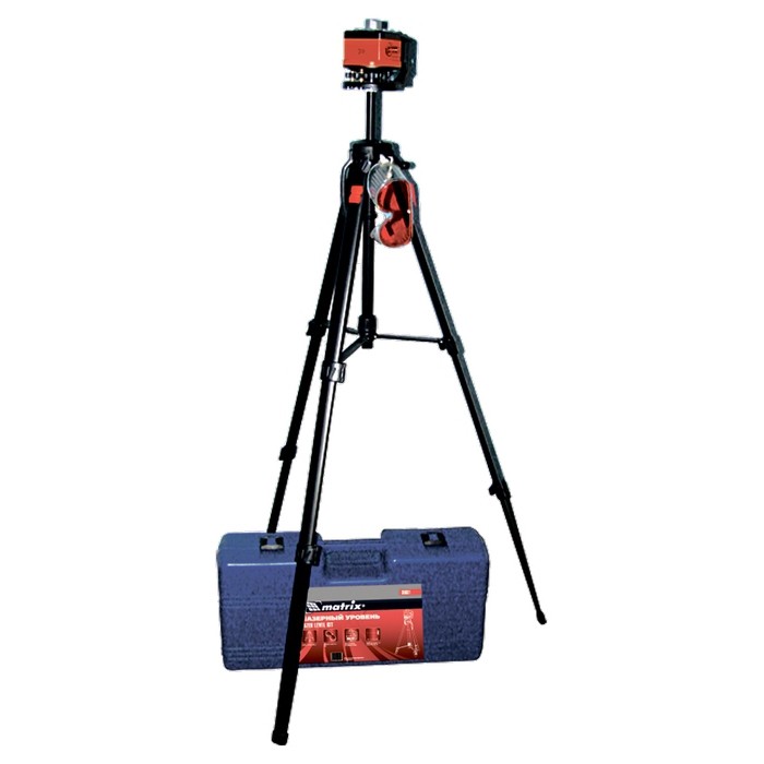 Уровень лазерный, 100 мм, штатив 1300 мм, набор в пласт.кейсе Matrix Master