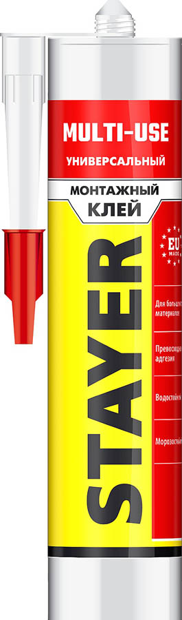 Фото Монтажный клей STAYER 41321 280 мл, универсальный, бежевый, 