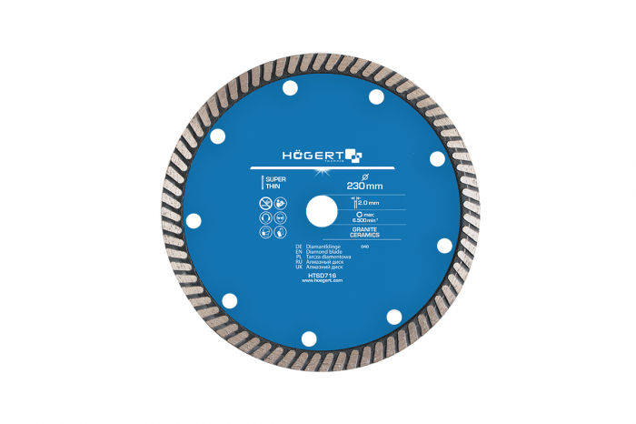 Диск отрезной алмазный супер тонкий 230 х 2,0 х 22,2 мм HOEGERT
