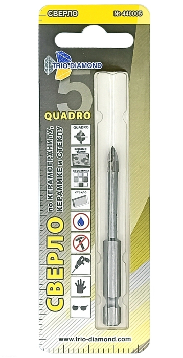 Сверло по керамике и стеклу квадро 5мм