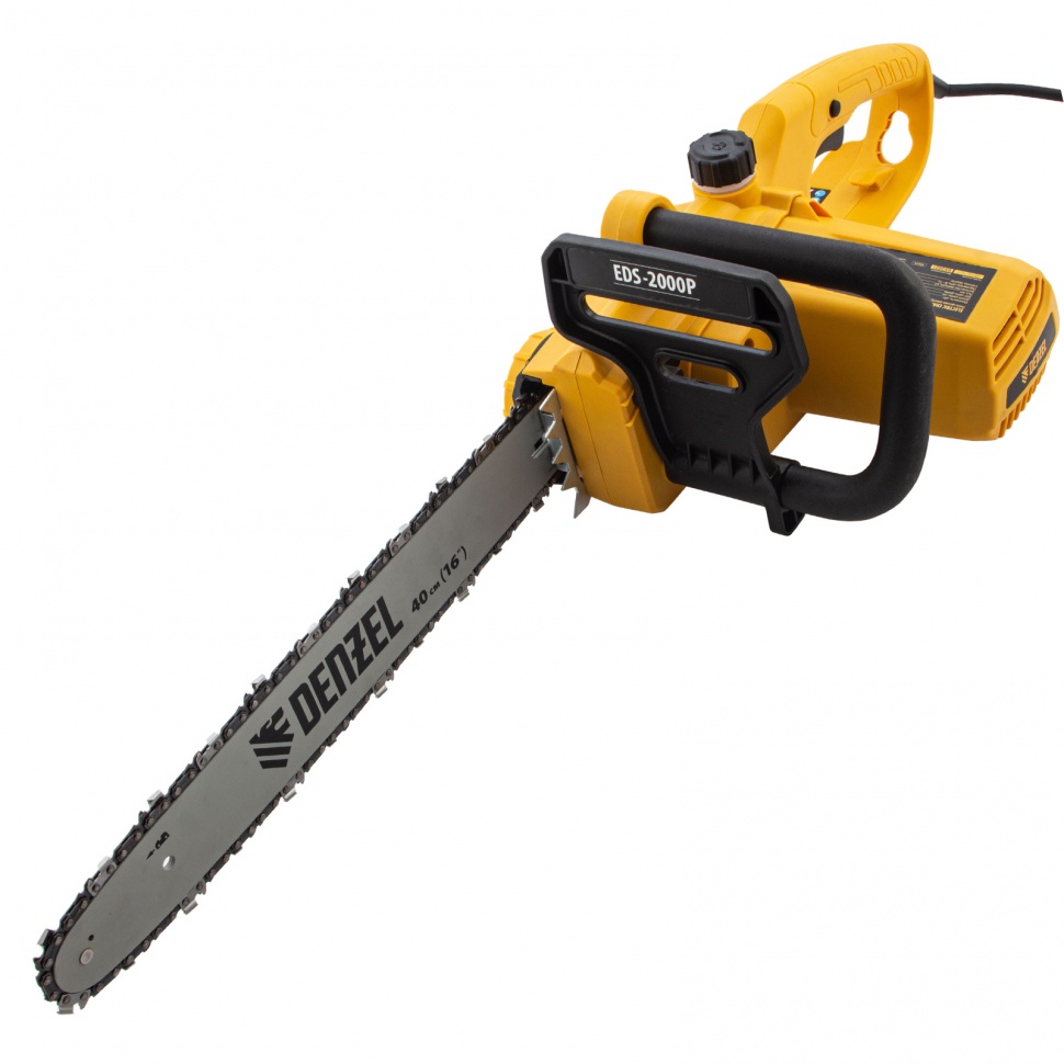 Фото Пила цепная электрическая EDS-2000P, 2 кВт,поперечная, шина 40 см, шаг 3/8, паз 1.3 мм, 57 звеньев Denzel