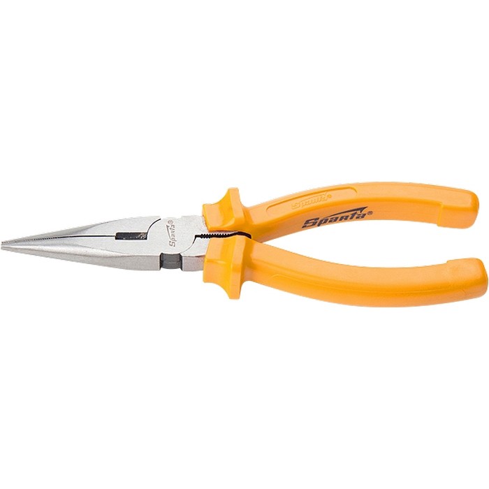 Фото Длинногубцы прямые Classic, 200 мм, шлифованные, пластмассовые рукоятки Sparta