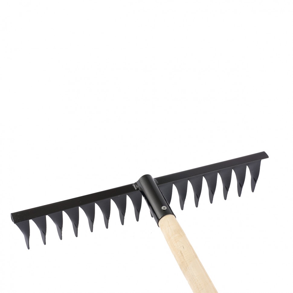 Фото Грабли стальные, 420 х 1300 мм, 16 витых зубьев, деревянный черенок, Россия Сибртех