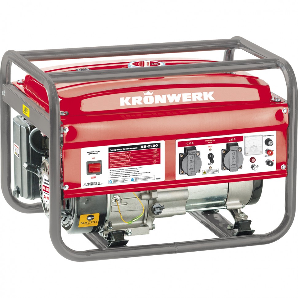 Фото Генератор бензиновый KB 3500, 3.5 кВт, 220 В/50 Гц, 15 л, ручной старт Kronwerk