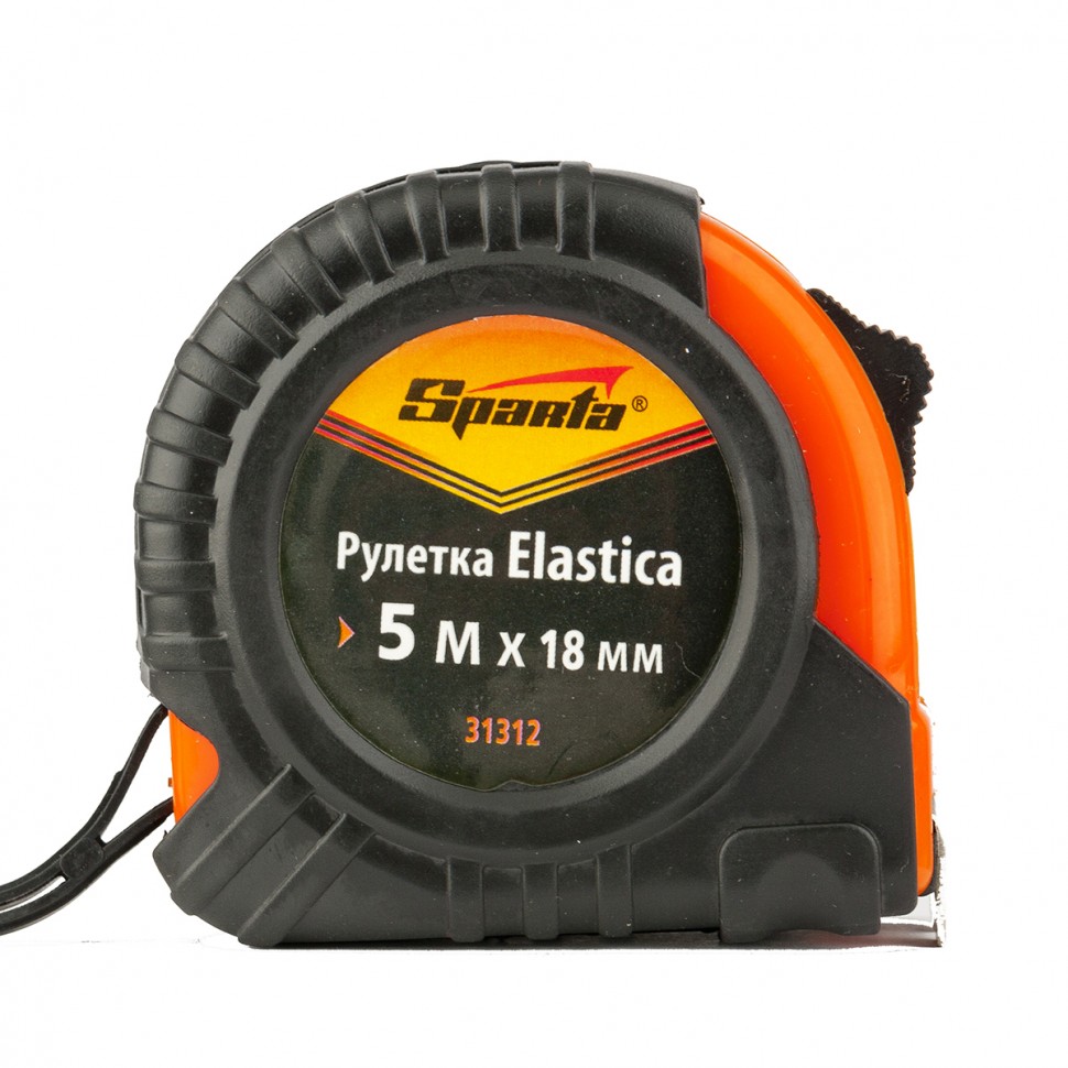 Рулетка Elastica, 5 м х 18 мм, обрез. корпус Sparta