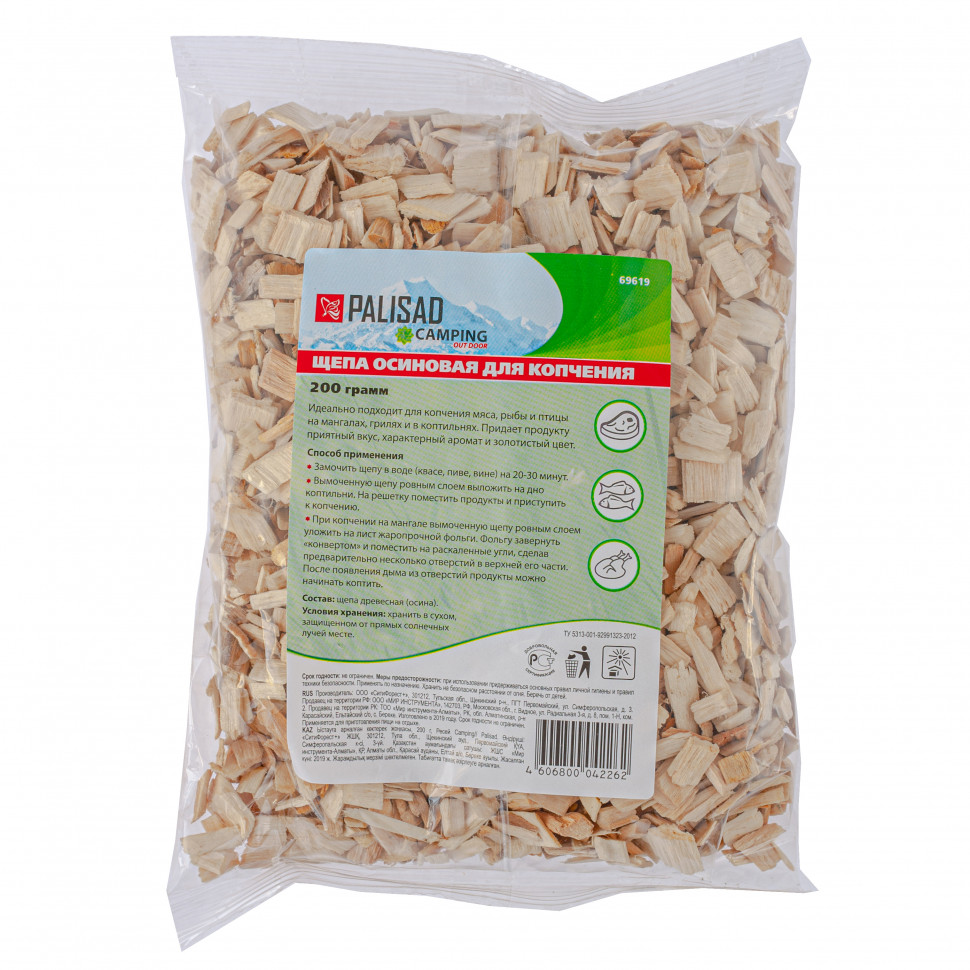 Фото Щепа осиновая для копчения, 200 гр Россия Camping Palisad