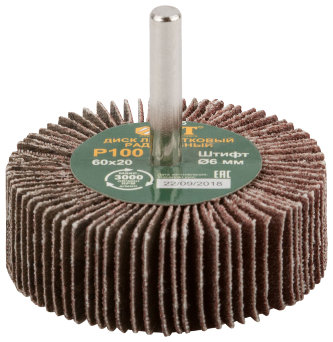 Фото Диск лепестковый для дрели радиальный 60х20х6 мм Р 100 FIT