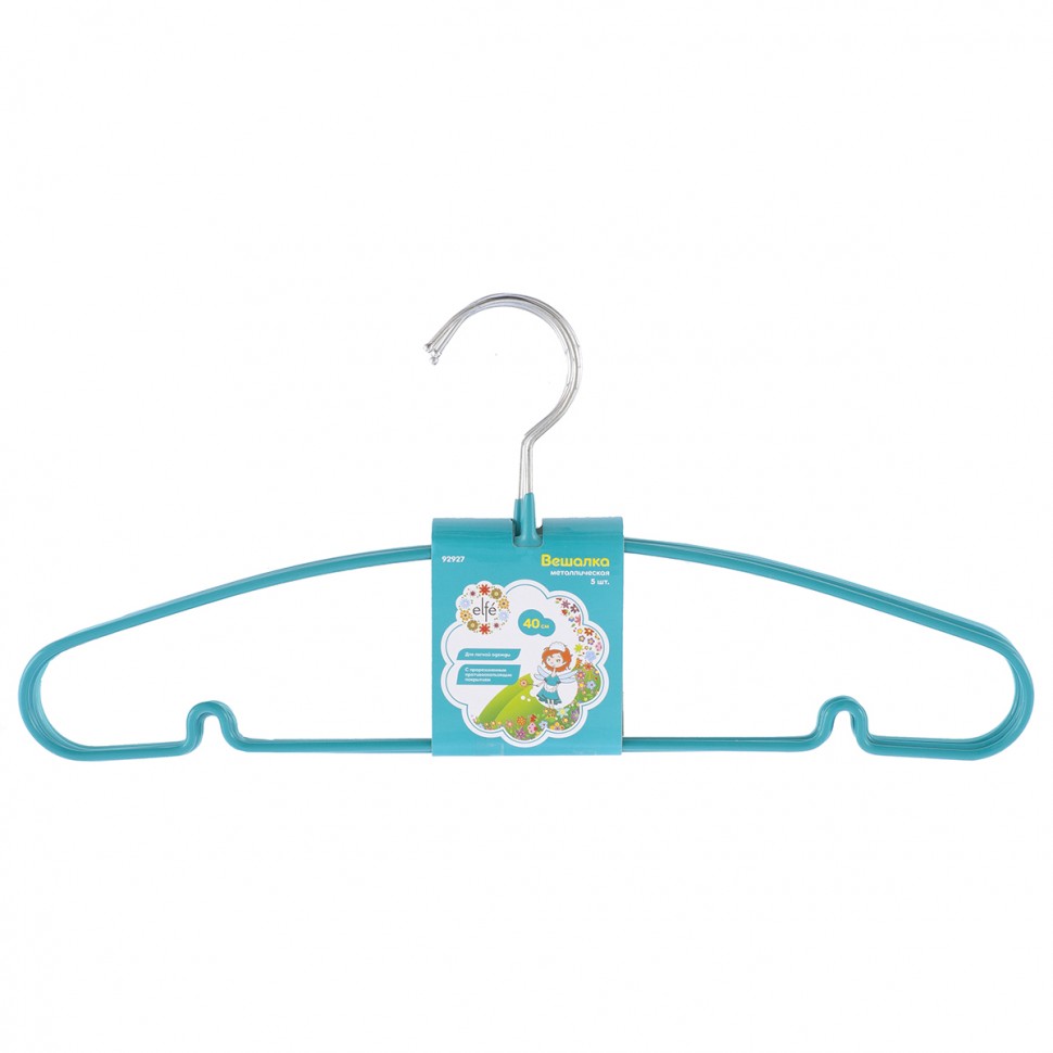 Фото Вешалка для легкой одежды с прорезиненным покр. 40 см, 5 шт, в компл. Elfe