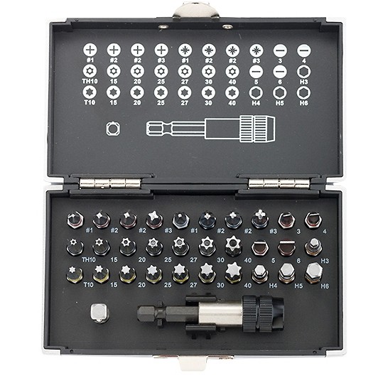 Фото Набор бит, магн. адаптер, сталь S2, пластиковый кейс, 32 предмета Gross