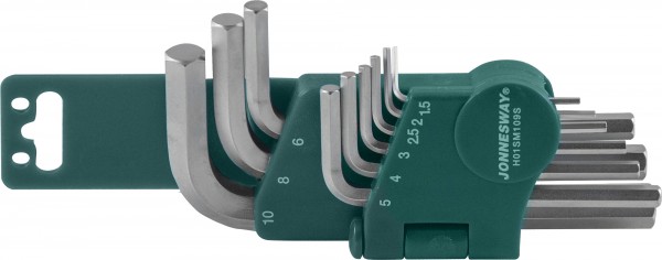 Фото Комплект угловых шестиграников 1,5-10мм, 9 предметов S2 материал, Jonnesway