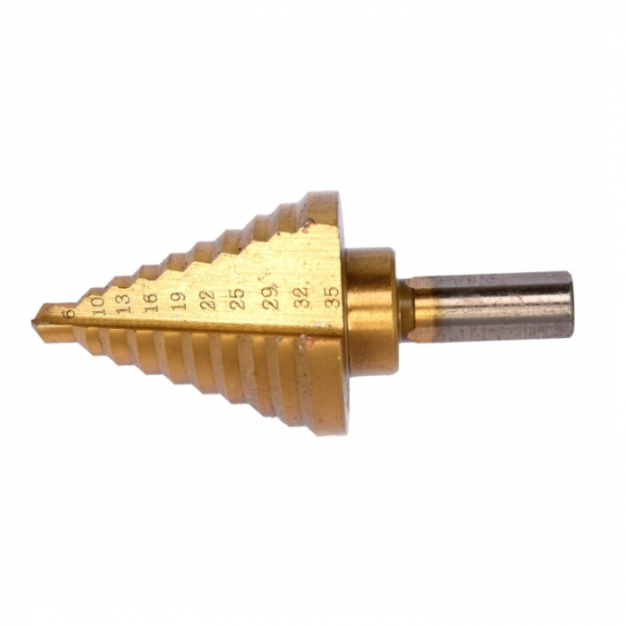 Фото Сверло ступенчатое 6-35 мм 13ступ. Р6М5(HSS) TiN