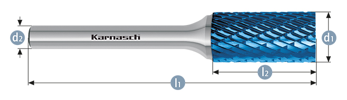 Фото Борфреза цилиндрическая тип A ZYA 1,5х6 dхв=3 Lобщ=38 Blue-Tec Karnash арт. 11.5001-015