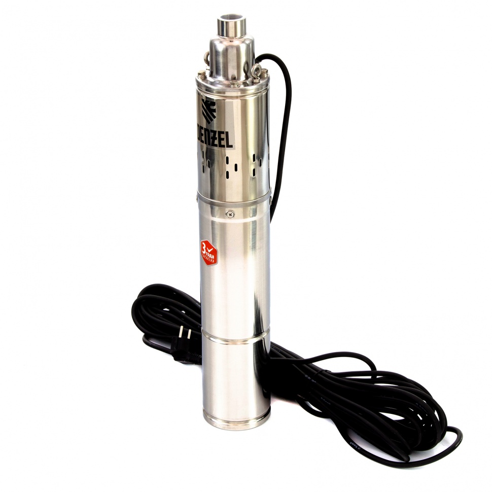 Скважинный насос DWS-4-100, винтовой, d 4 , 800 Вт, 1700 л/ч, напор 100 м Denzel