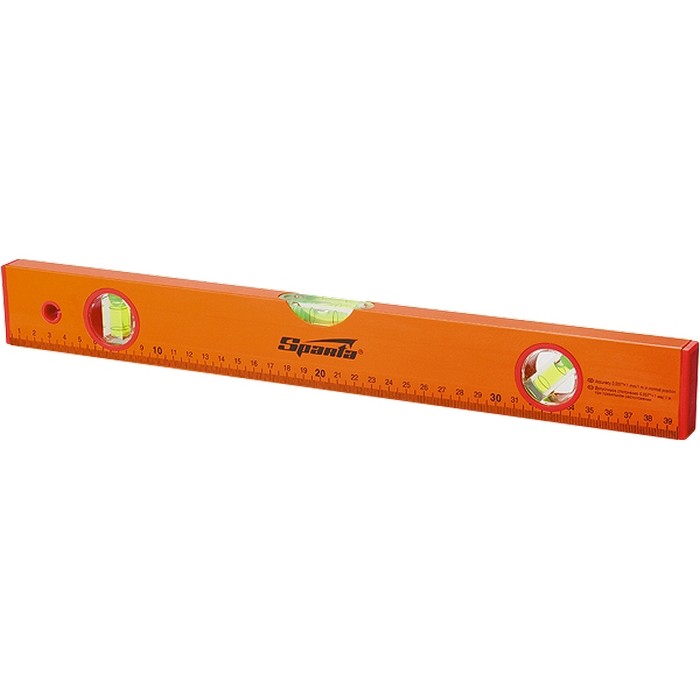 Фото Уровень алюминиевый, 2000 мм, 3 глазка, желтый, линейка Sparta