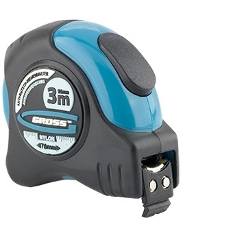 Рулетка "Schlagfest", 3 м x 19 мм, магн. зацеп, двустор. шкала, автом. фикс. Gross