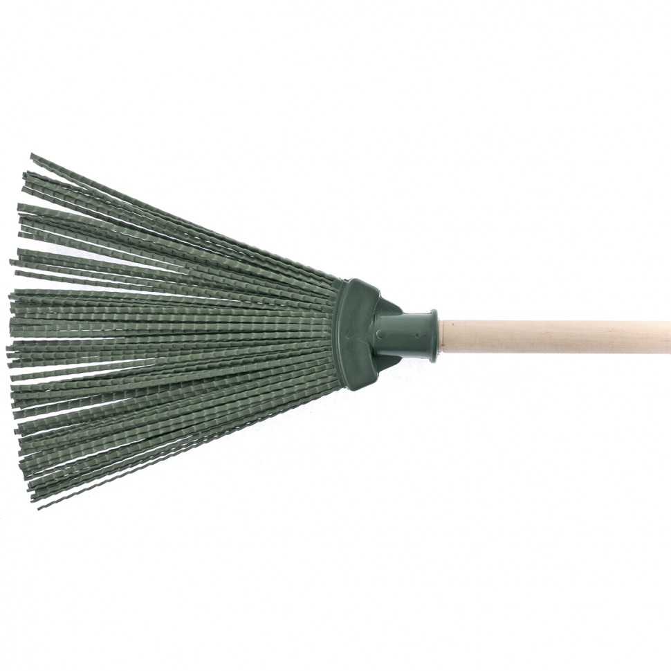 Метла полипропиленовая, 295 x 255 x 1490 мм, веерная, деревянный черенок, Россия Сибртеx