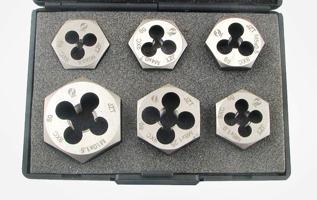 Набор плашек шестигранных М3-М10 9ХС (6 шт)