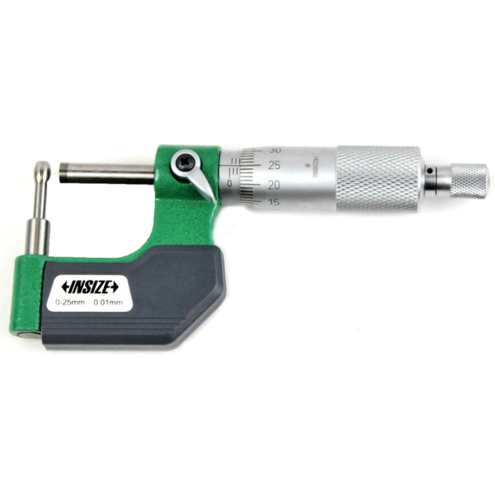 Фото Микрометр МТ-25DA, 0-25мм, 0.01мм, с цилиндрической пяткой, INSIZE
