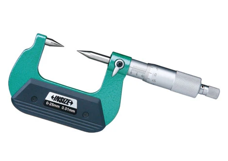 Фото Микрометр с точечным контактом, 0-25мм, 0.01мм остроконечные 30° изм пов-ти, тип B, INSIZE