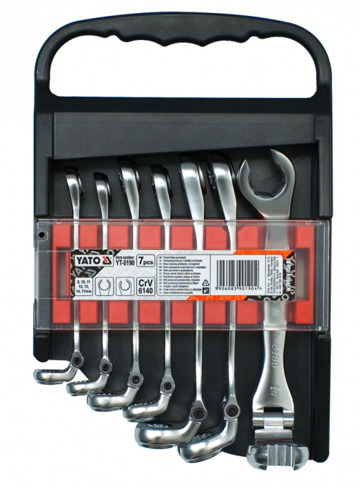 Набор ключей разрезных с шарниром 8-17мм (7шт) CrV