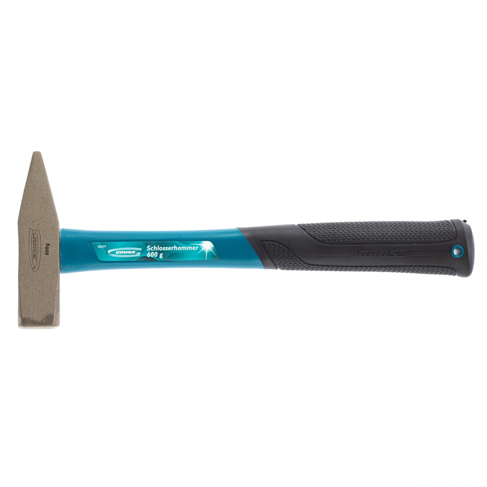 Молоток слесарный, 600 г, квадратный боек, фибергласовая обрезин. рукоятка Gross