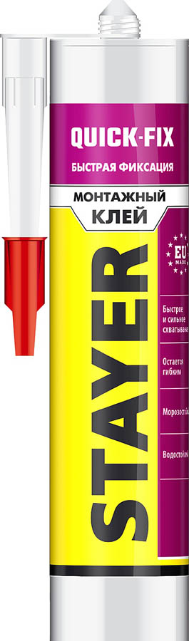 Фото Монтажный клей STAYER 280 мл, мгновенная хватка, бежевый, 41324