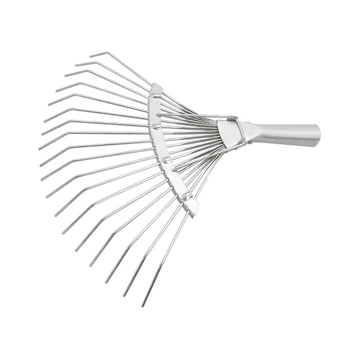 Фото Грабли веерные стальные, 360 мм, 18 круглых зуб., оцинк., без черенка, Россия Сибртех