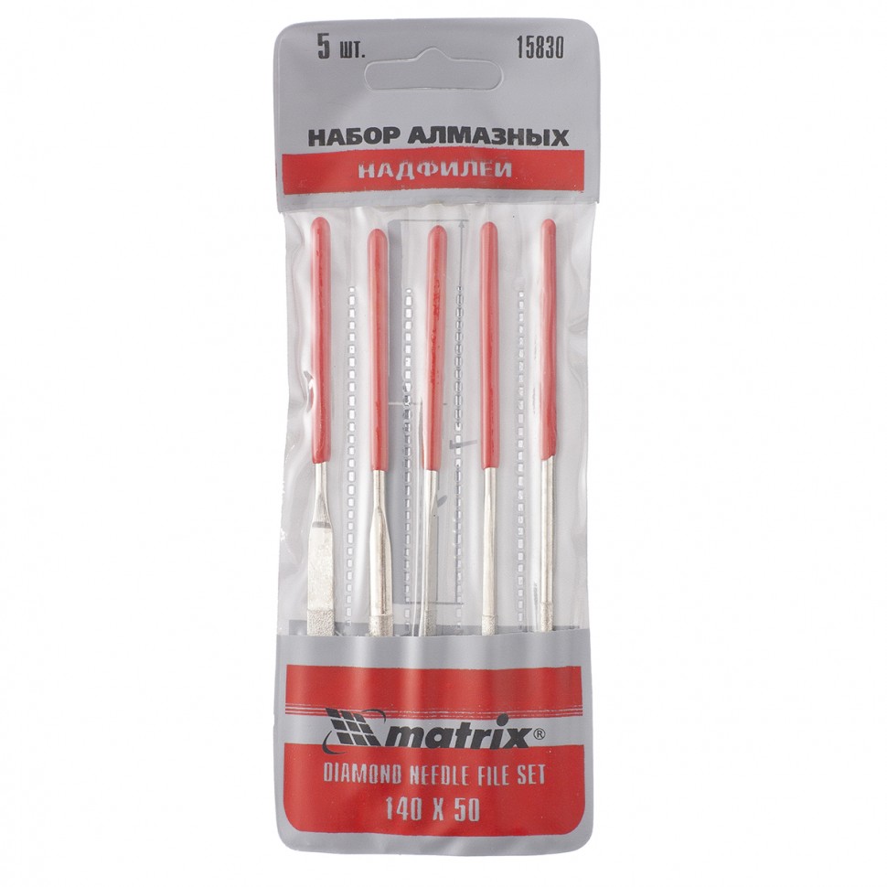 Фото Набор надфилей алмазных, 140 х 50 х 3 мм, 5 шт Matrix