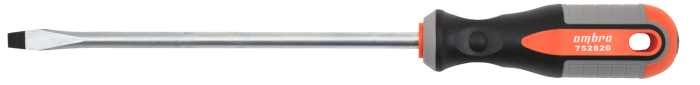 Отвертка стержневая шлицевая ROUND GRIP, SL8x200 мм, Ombra