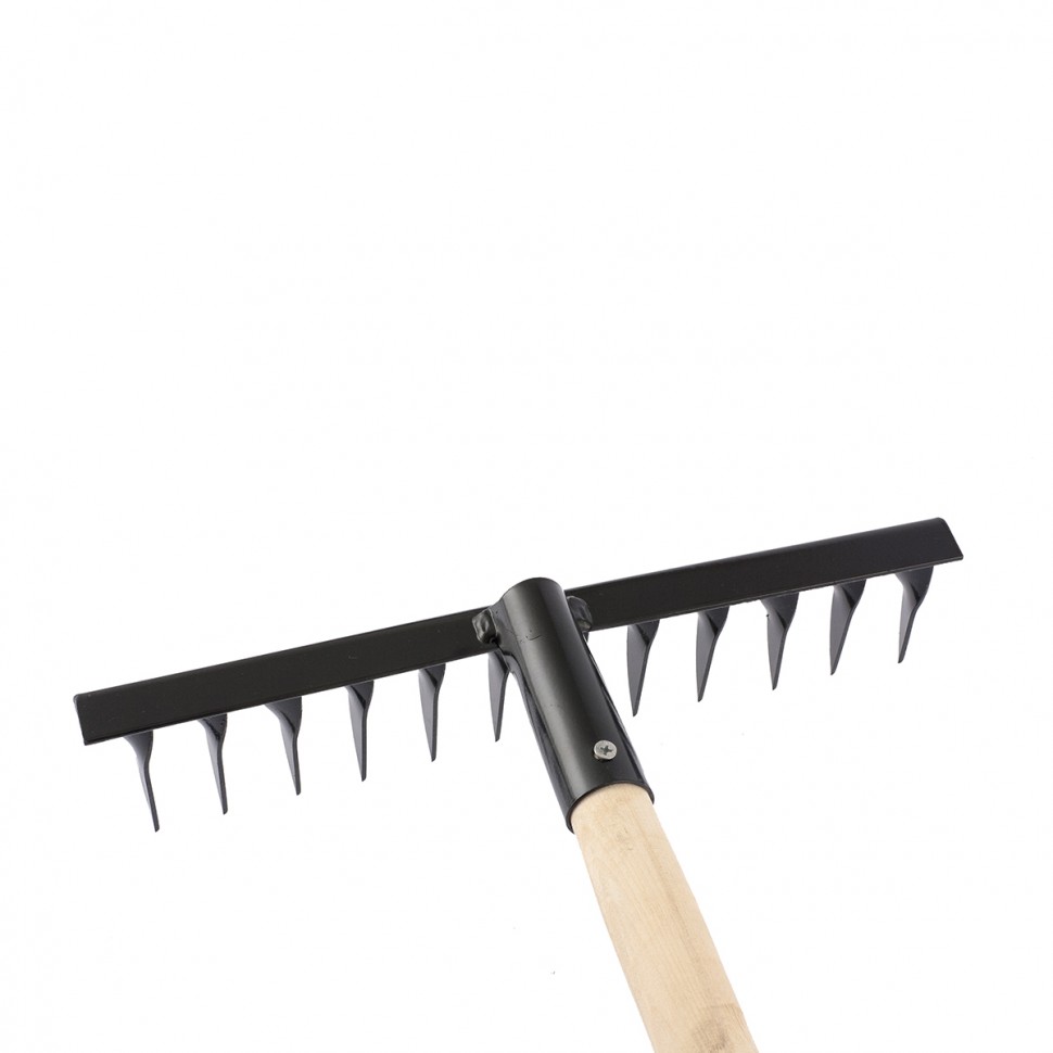 Фото Грабли стальные, 300 х 1300 мм, 12 витых зубьев, деревянный черенок, Россия Сибртех