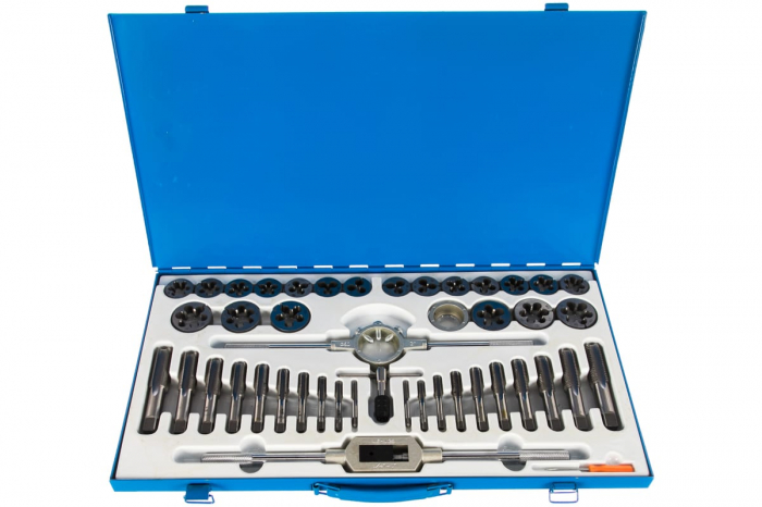 Фото Набор метчиков и плашек М6-М24 (45 шт) в пласт.футляре