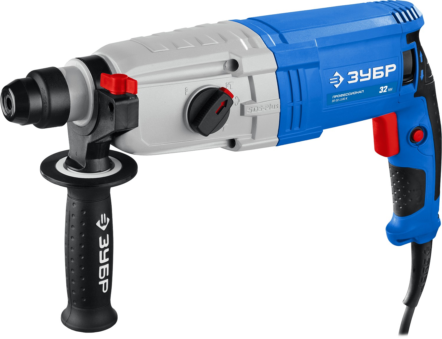 Фото Перфоратор горизонтальный ЗУБР 1100 Вт, 0-920 об/мин, 0-5100 уд/мин, кейс, ЗП-32-1100 К Профессионал
