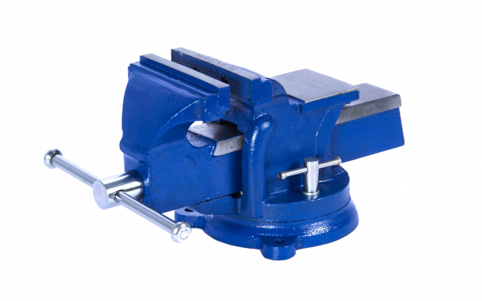 Фото Тиски слесарные с наковальней сталь поворотные Т200СМ БЗСП