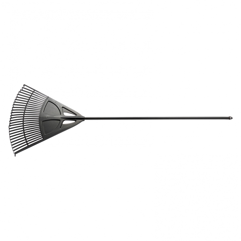 Фото Грабли веерные пластиковые, 620 х 1750 мм, 27 плоских зубьев, алюминиевый черенок, Россия, Palisad