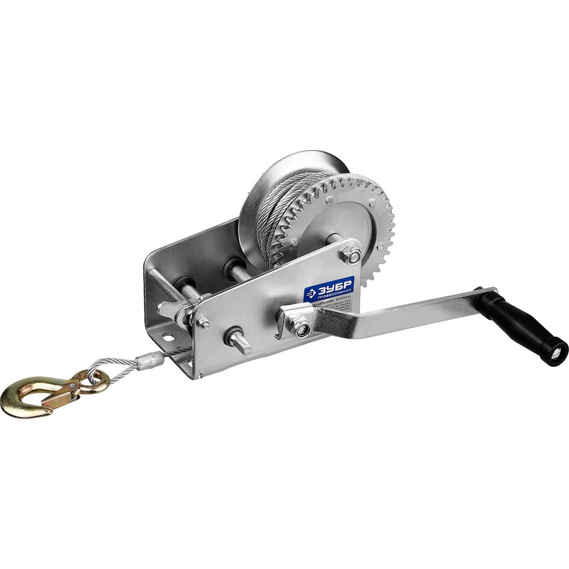 Лебедка барабанная тяговая тросовая Зубр 43113-0.9