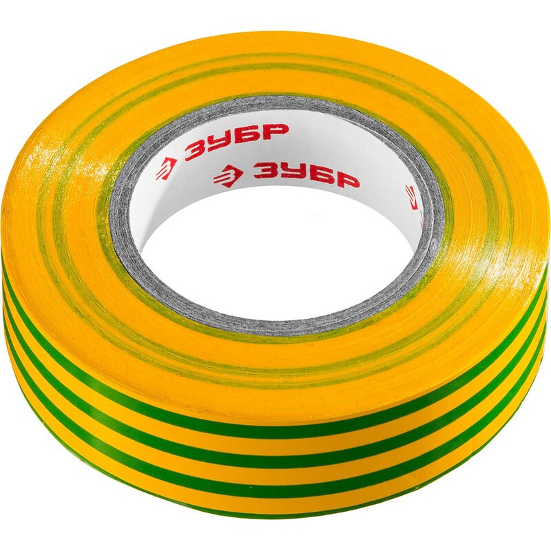Фото Желто-зеленая изолента ПВХ, 20 м х 19 мм Зубр 1234-6